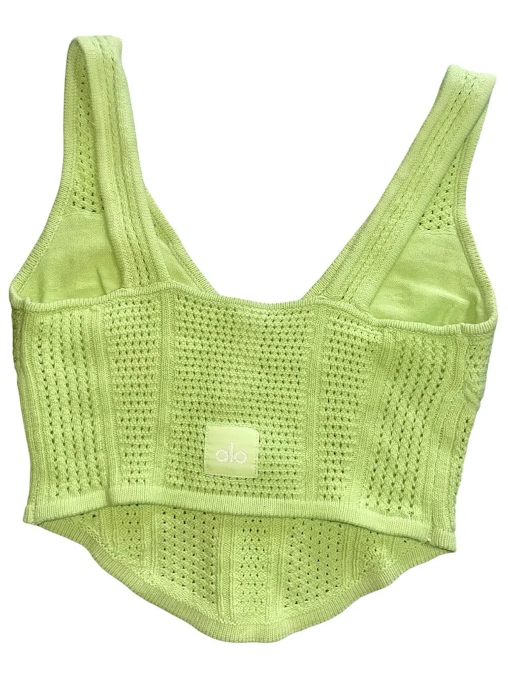 Alo Yoga Open-Knit Chase The Sun Corset Tank!